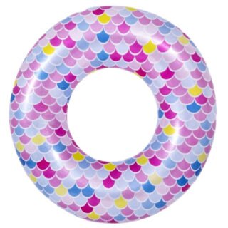 Opblaasbare zwembad band/ring zeemeermin schubben 90 cm