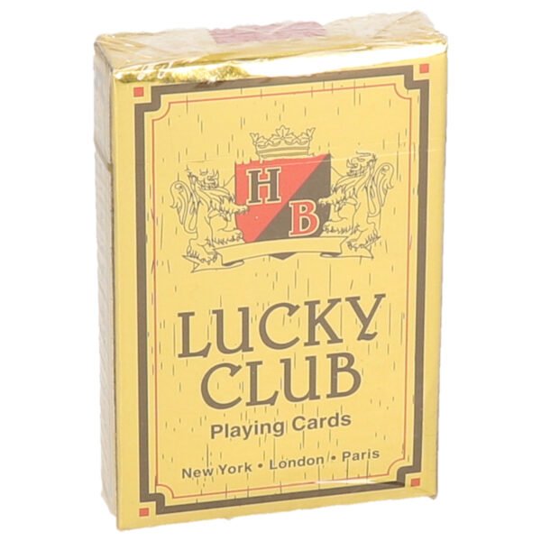 Lucky club speelkaarten rood 9 x 6 cm