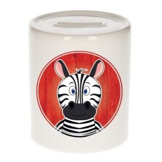 Spaarpot met zebra print voor kids 9 cm