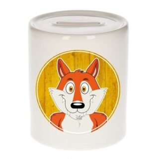 Spaarpot met vossen print voor kids 9 cm