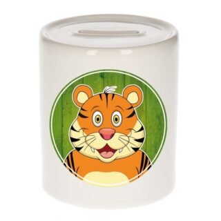 Spaarpot met tijgers print voor kids 9 cm