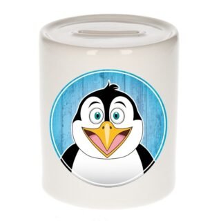 Spaarpot met pinguins print voor kids 9 cm