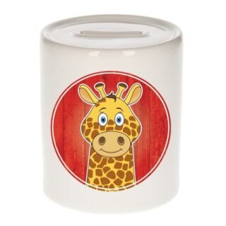 Spaarpot met giraffen print voor kids 9 cm