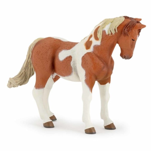 Paard speelgoed dier bruin/wit 10 cm