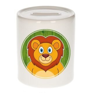 Spaarpot met leeuwen print voor kids 9 cm