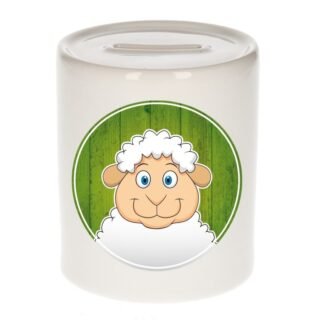 Spaarpot met schapen print voor kids 9 cm