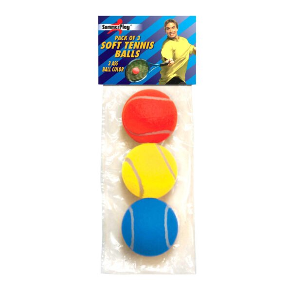 Tennisballen - 3x st - gekleurd - 7 cm - soft foam - Softballen - speelgoed