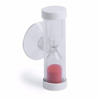Zandloper - badkamer/poets timer - zuignap - 2 minuten - rood