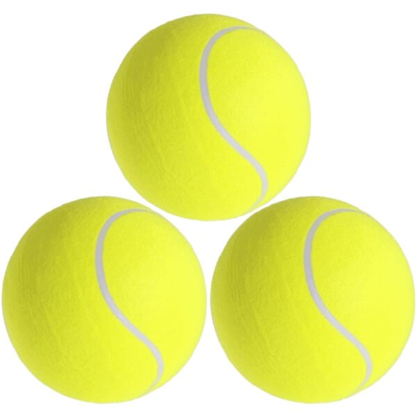 Mega tennisbal XXL - 3x - geel - 22 cm - grote tennisballen - speelgoed/sportartikelen