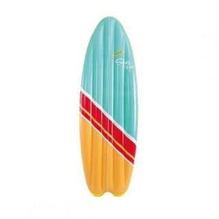 Intex opblaasbare surfplank luchtbed - blauw/geel - 178 cm - vanaf 3 jaar