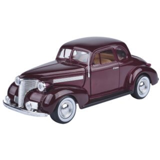 Modelauto Chevrolet 1939 Coupe donker rood schaal 1:24/19 x 7 x 6 cm