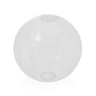 Opblaasbare strandbal plastic - transparant wit - D28 cm - Strand buiten zwembad speelgoed