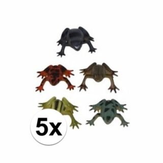 Plastic kikker - 5x - 5 cm - fop - speelgoed - kikkers - feestartikel - dieren - amfibiën