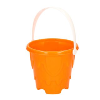 Zandkasteel emmer/strandemmer - oranje - 18 x 16 cm - speelgoed - Zandvormpjes - plastic