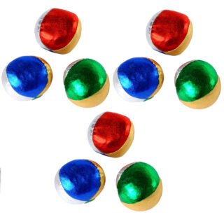 9x Jongleerballen gekleurd metallic speelgoed