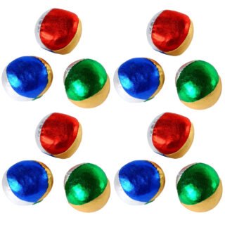 12x Jongleerballen - gekleurd metallic - 6 cm - jongleren - ballen gooien - speelgoed