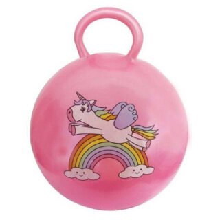 Roze skippybal met eenhoorn 46 cm