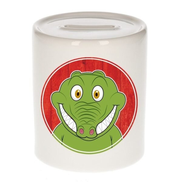 Spaarpot met krokodillen print voor kids 9 cm
