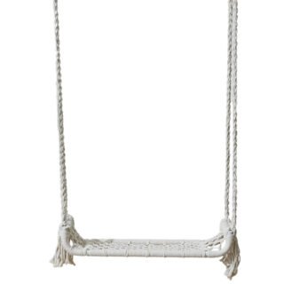 Tuin/balkon schommel / Macrame Swing - naturel - metaal/stof - 65 x 20 x 160 cm