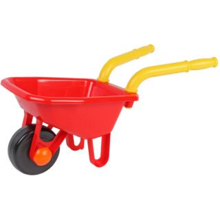 Kruiwagen - rood/geel/zwart - kunststof - 66 x 25 cm - speelgoed kruiwagen