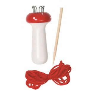 Punniken set/punnikset - 3x - met naald en wol - paddenstoel - knutselen - creativiteit