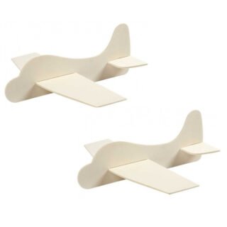 Vliegtuig van hout - 8x - 21.5 x 25.5 cm - bouwpakket - Hobby materialen knutselen - speelgoed