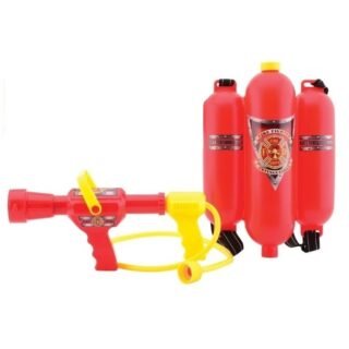 JohnToys Brandweer waterpistool - brandblusser - rood - rugzak met spuit - brandweer spelen