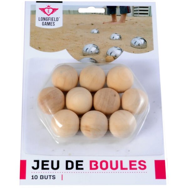 Longfield Games Jeu de Boules buts - 10x - blank hout - 30 mm - markeringsballetjes