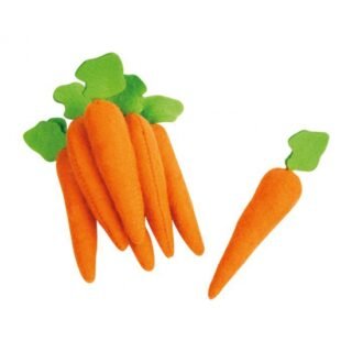 Speelgoed wortels - 7x st - 10 cm - oranje - vilt - decoratie groenten