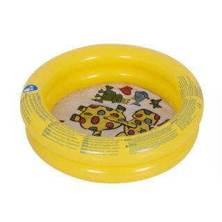 Gerimport Opblaasbaar zwembad - olifantjes/kikkers - geel - D61 cm - zwembad speelgoed