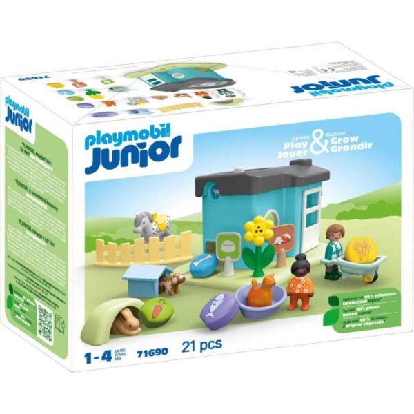 Junior - Dierenpension met voedseldispenser Constructiespeelgoed