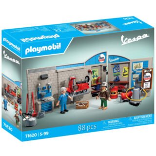 Vespa - 60s Werkplaats met Vespa Constructiespeelgoed
