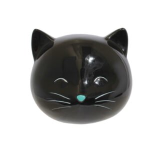 Dieren spaarpot voor kind/volwassenen katje/poes - Keramiek - zwart - 13 x 11 cm
