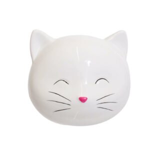 Dieren spaarpot voor kind/volwassenen katje/poes - Keramiek - wit - 13 x 11 cm