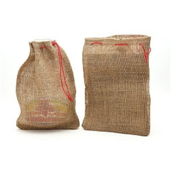 Jute knikker zakje - 4x - jute - 25 x 35 cm - speelgoed opbergen knikkers
