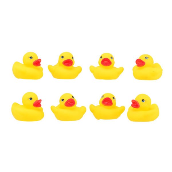 JohnToy Badeendjes - 8x stuks - geel - rubber - 6 cm - badspeelgoed