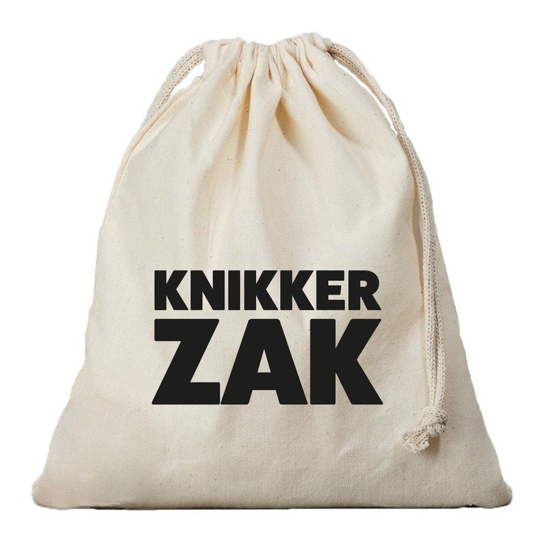 Canvas knikkerzak / knikker opbergzakje - met koord - 25 x 30 cm