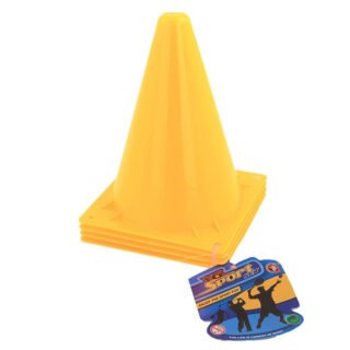 Sport/voetbal training pionnen - Set van 4x st - geel - 20 cm - Sport - Veldsporten