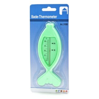 Bad/water/zwembad thermometer Fish - kunststof - 15 x 5 cm - groen - drijvend