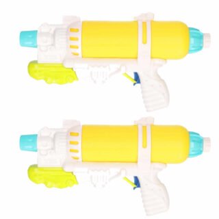 2x Waterpistolen/waterpistool geel/wit van 34 cm kinderspeelgoed