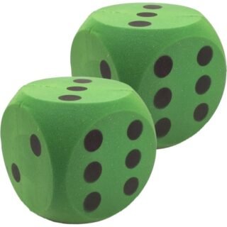 2x Grote schuim dobbelstenen groen 5 december