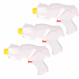 3x Mini waterpistolen/waterpistool wit van 15 cm kinderspeelgoed