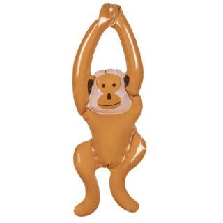 Opblaasbare dieren - Aapje - bruin - 61 cm - kunststof pvc - Jungle - Hawaii - Tropisch - Apen