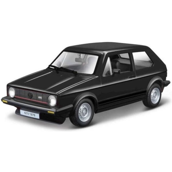 Modelauto/speelgoedauto Volkswagen Golf MK1 - zwart - schaal 1:24