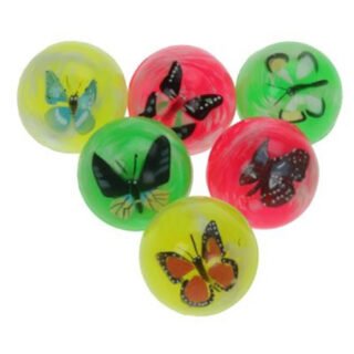 Grote stuiterballen met vlinder - Dia 4,5 cm - kinderen speelgoed - Dieren cadeau artikelen