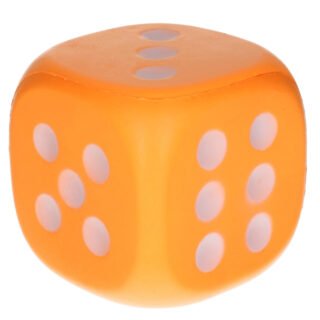 Foam Dobbelsteen - 12 cm - oranje - grote dobbelstenen - dobbelspel