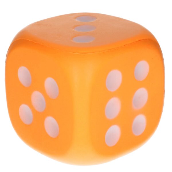 Foam Dobbelsteen - 12 cm - oranje - grote dobbelstenen - dobbelspel