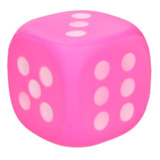 Foam Dobbelsteen - 12 cm - roze - grote dobbelstenen - dobbelspel