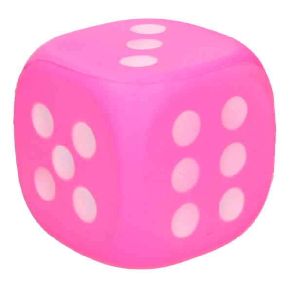 Foam Dobbelsteen - 12 cm - roze - grote dobbelstenen - dobbelspel