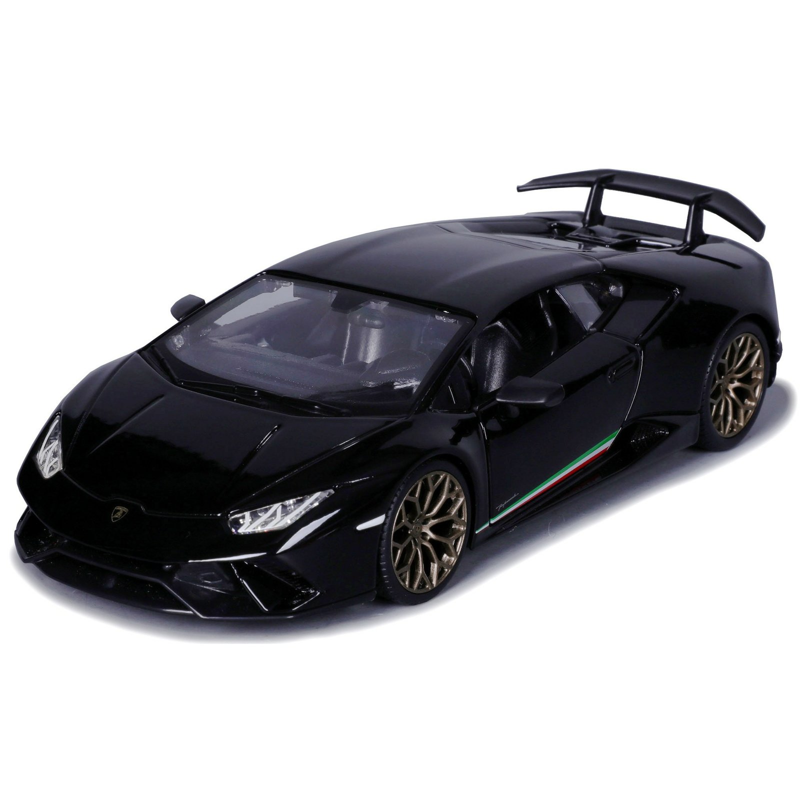 Modelauto/speelgoedauto Lamborghini Huracan Performante - zwart - 19 cm - schaal 1:24